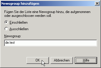 Newsgroup hinzufügen