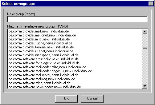 Auswahl von Newsgruppen
