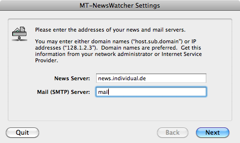 NewsWatcher - Settings