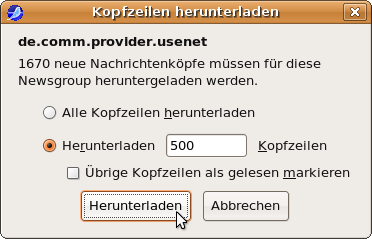 Kopfzeilen herunterladen